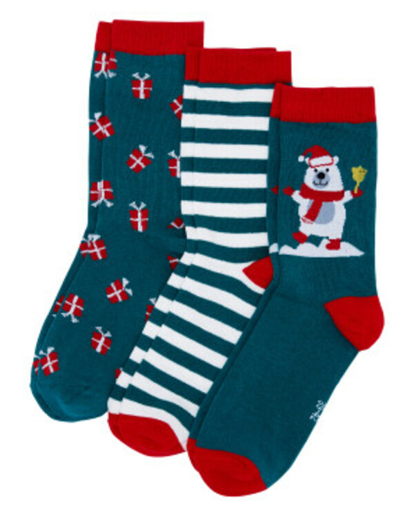 Bild 1 von Socken Weihnachten
       
    3 Stück Ergee verschiedene Designs
   
      grün