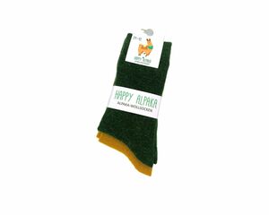 Grevel Socke Happy Alpaka 2er-Pack, 1x grün und 1x gelb