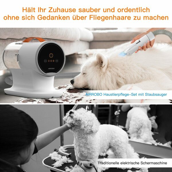 Bild 3 von AIRROBO Hundeschermaschine Der Pet Physical Hairdresser ist für viele Haustiere geeignet, 5-in-1, Schlauch abnehmbar
