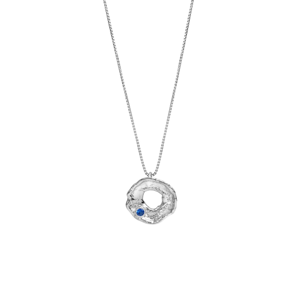 Bild 1 von Celesta Silber Anhänger mit Kette 925 Silber rhodiniert mit blauen Spinell