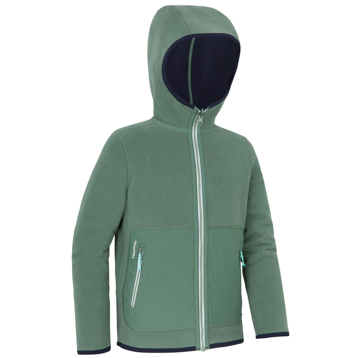 Bild 1 von Fleecejacke Segeln Kinder Sailing 500 warm wendbar khaki/marineblau