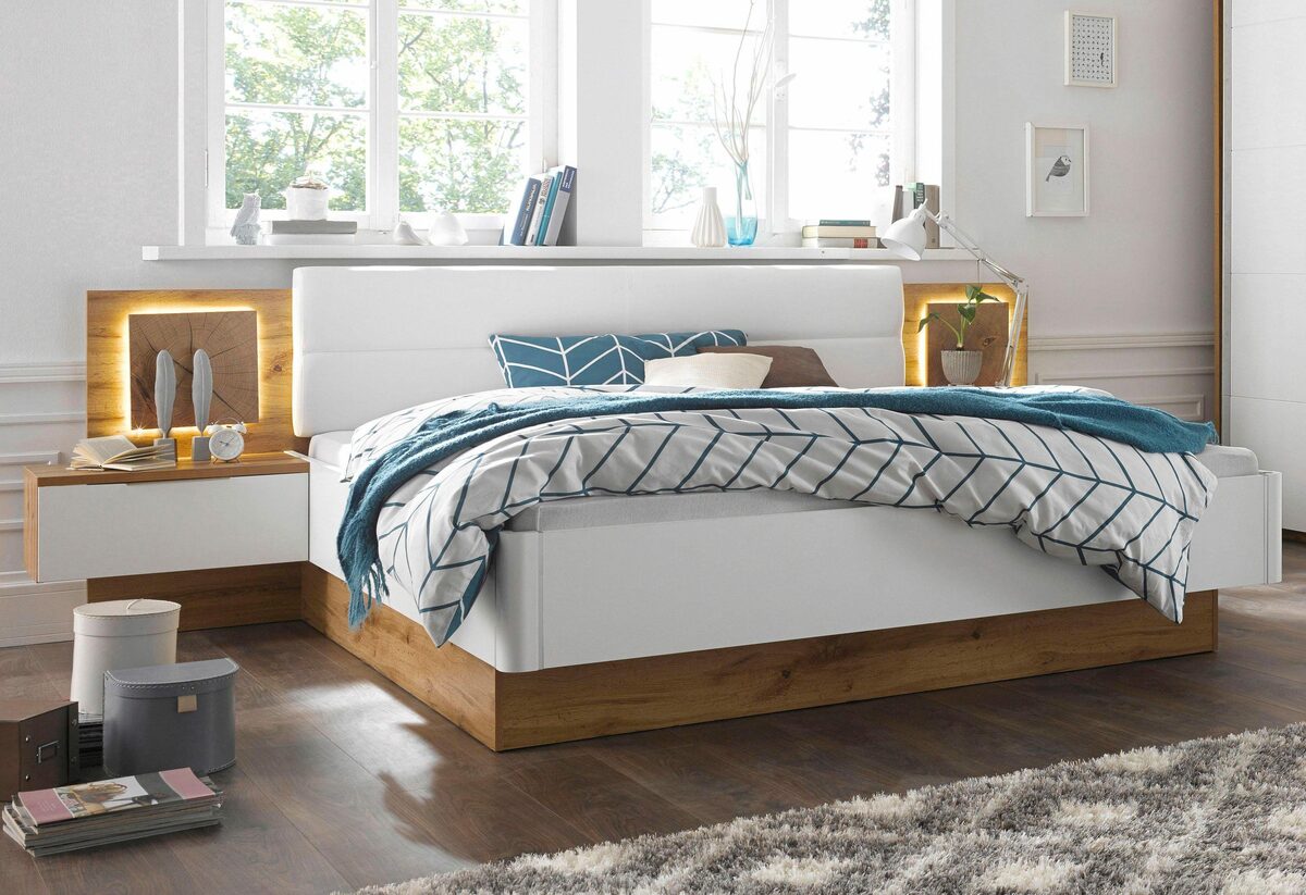 Bild 1 von Schlafkontor Bettanlage Capri, mit 2 Nachttischen und integrierter LED-Beleuchtung