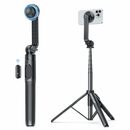 Bild 1 von OMOTON O-Mag Selfie Stick Stativ Kompatibel mit MagSafe, 64" Ausziehbares Magnetisches Handy Stativ mit Kabellose Bluetooth-Fernbedienung, Handy Ständer für iPhone 14 13 12, Samsung Smartphones usw