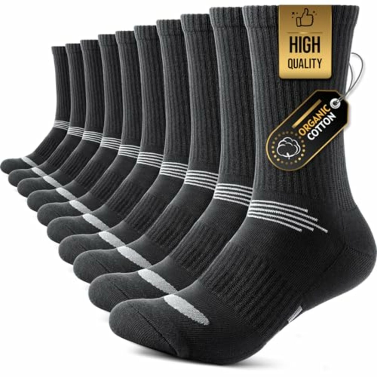 Bild 1 von TANSTC Sneaker Socken Herren Damen 43-46 39-42 35-38 47-50, Winter Wärme Wandersocken Arbeitssocken, Outdoor Atmungsaktiv Dicke Tennissocken Sportsocken Laufsocken 5 Paar, Anti-Blasen Polsterung