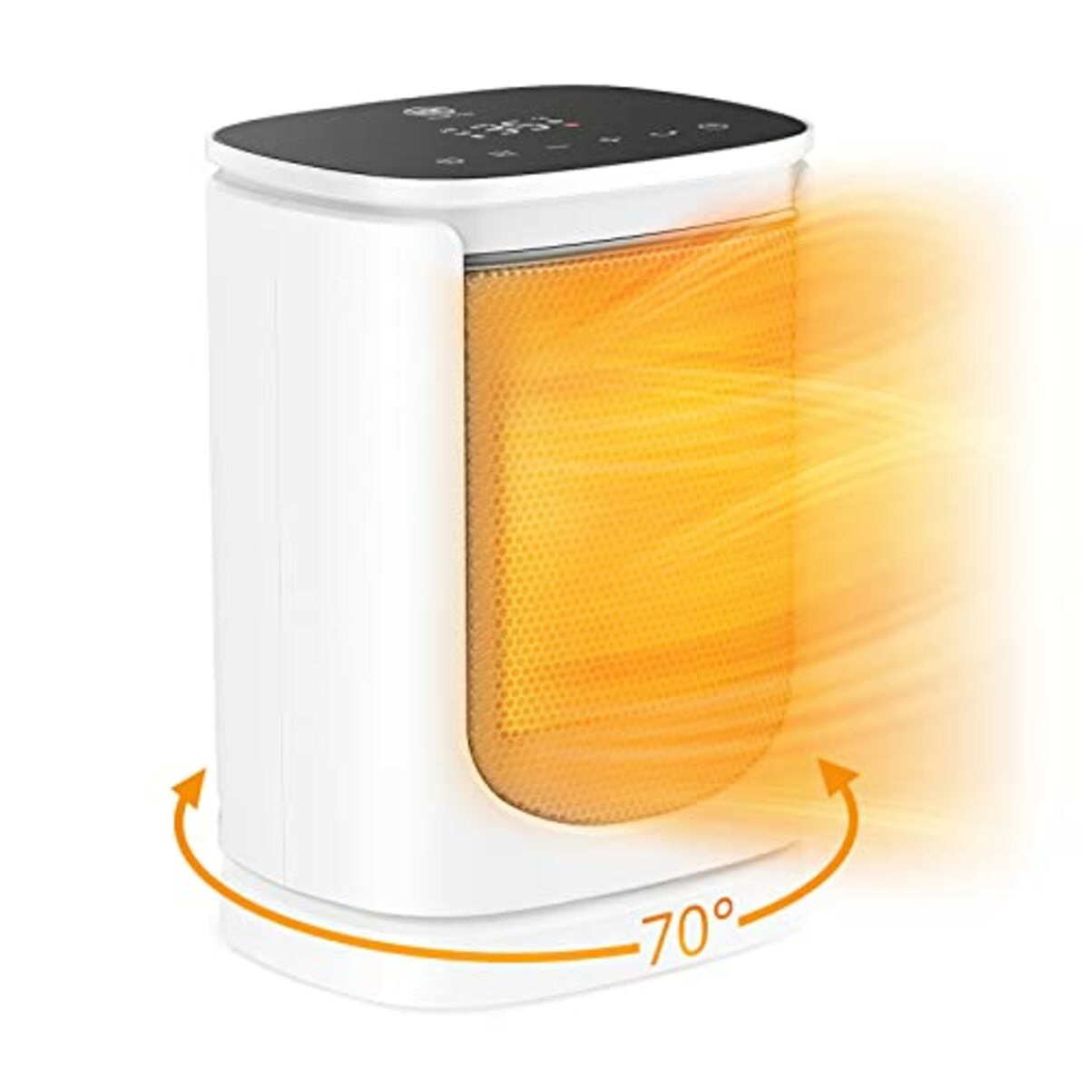 Bild 1 von Heizlüfter Energiesparend 2000W, Keramik Elektroheizung mit Thermostat, Mini Heizlüfter Leise mit 2 Heizstufen und Lüftermodus, 70° Oszillierende, 12H Timer, für Wohnräume, Büro, Schlafzimmer