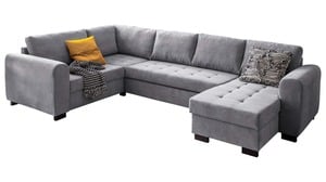 Ecksofa mit Bettkasten anthrazit 309 x 201 cm - POLLY NEW