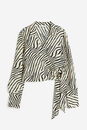Bild 1 von H&M Kurze Wickelbluse Hellbeige/Zebraprint, Blusen in Größe XL. Farbe: Light beige/zebra print