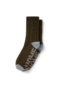 C&A Anti-Rutsch-Socken-Zopfmuster, Braun, Größe: 43-46