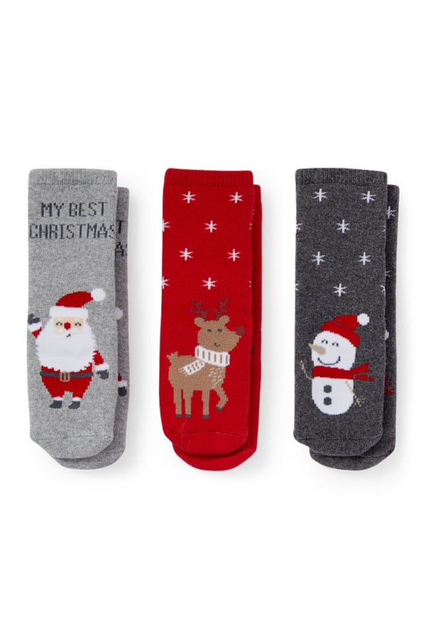 Bild 1 von C&A Multipack 3er-Baby-Weihnachts-Anti-Rutsch-Socken, Rot, Größe: 21-23