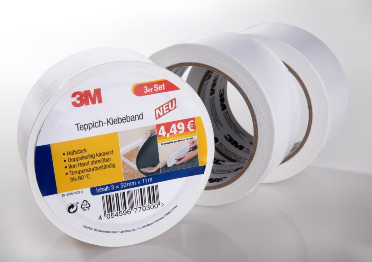 Bild 1 von 3M Teppich-Klebeband, Weiß - 3er-Set