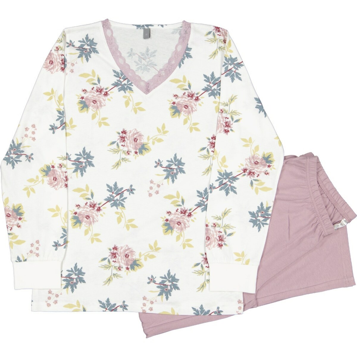 Bild 1 von Damenpyjama Lange Ärmel, Weiß, L