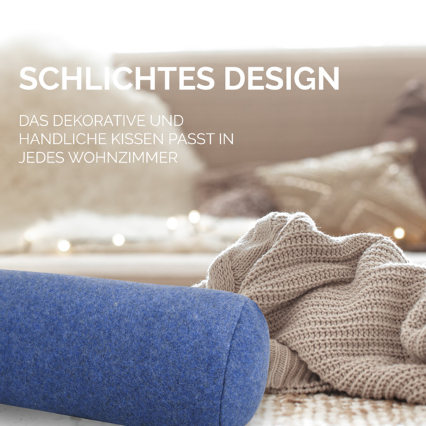 Bild 4 von Original Dr. Berger Velours-Fleece Nackenrolle Blaumelange 40 x 16 cm