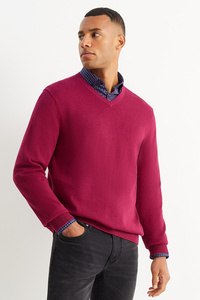 C&A Feinstrick-Pullover und Hemd-Regular Fit-Button-down, Rosa, Größe: XL