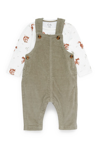 C&A Fuchs-Baby-Outfit-2 teilig, Grün, Größe: 56