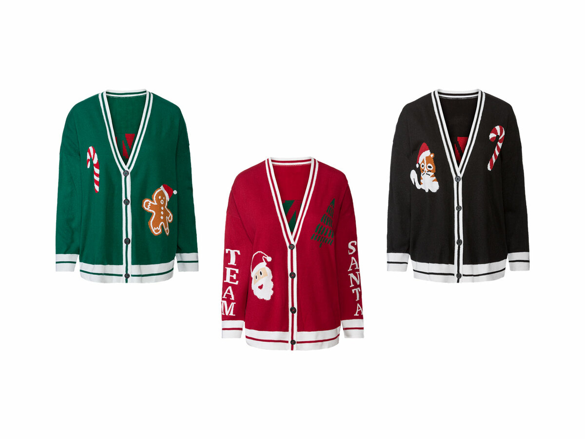 Bild 1 von esmara® Damen Cardigan mit weihnachtlichen Motiven und Schriftzug