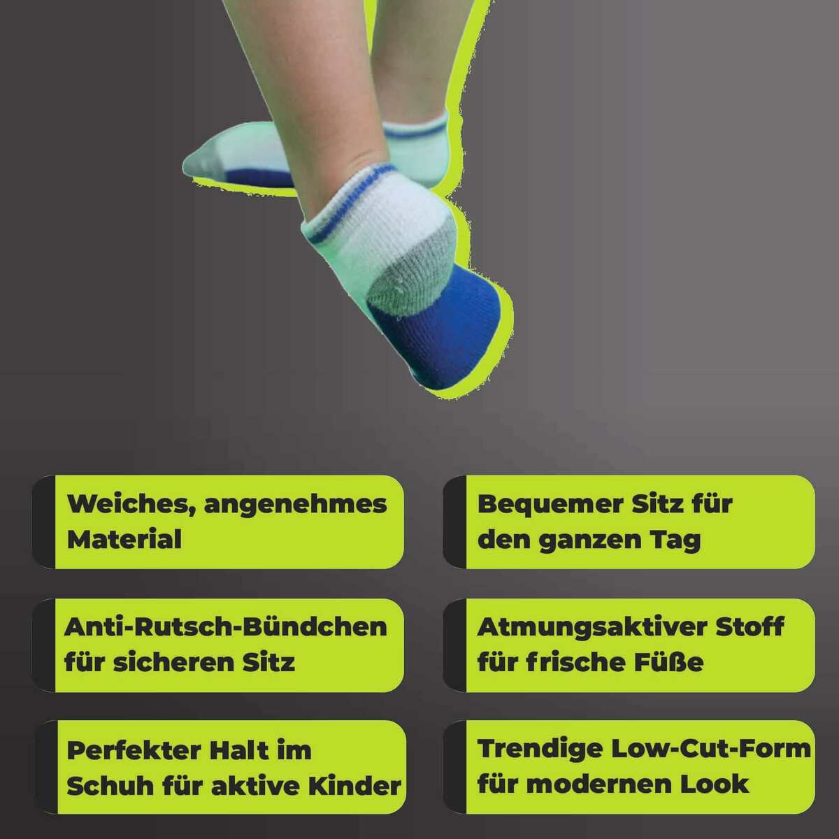 Bild 4 von Athletech 6 Paar Low-Cut-Sportsocken für Kinder 3-5 Jahre bis Gr. 34 bunt