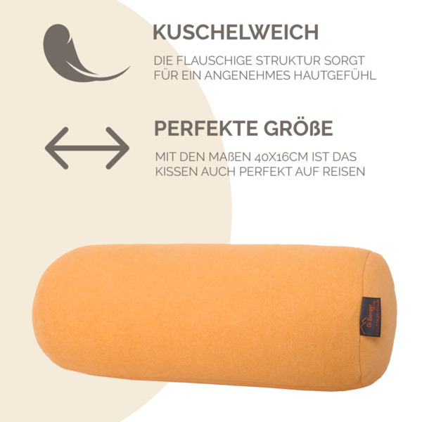 Bild 2 von Original Dr. Berger Velours-Fleece Nackenrolle Senfgelb 40 x 16 cm