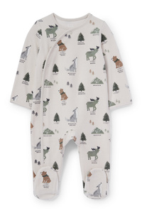 C&A Waldtiere-Baby-Schlafanzug, Weiß, Größe: 68