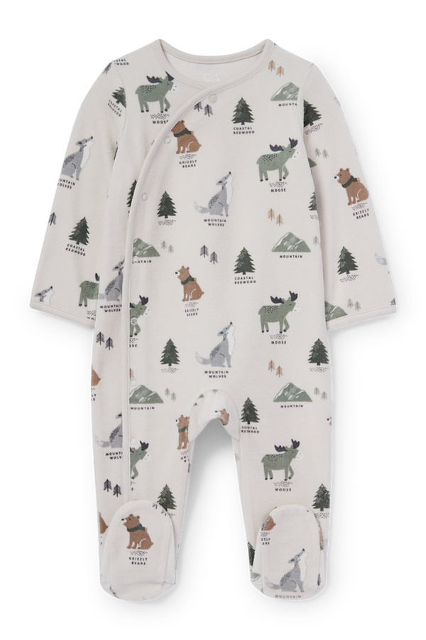 Bild 1 von C&A Waldtiere-Baby-Schlafanzug, Weiß, Größe: 68