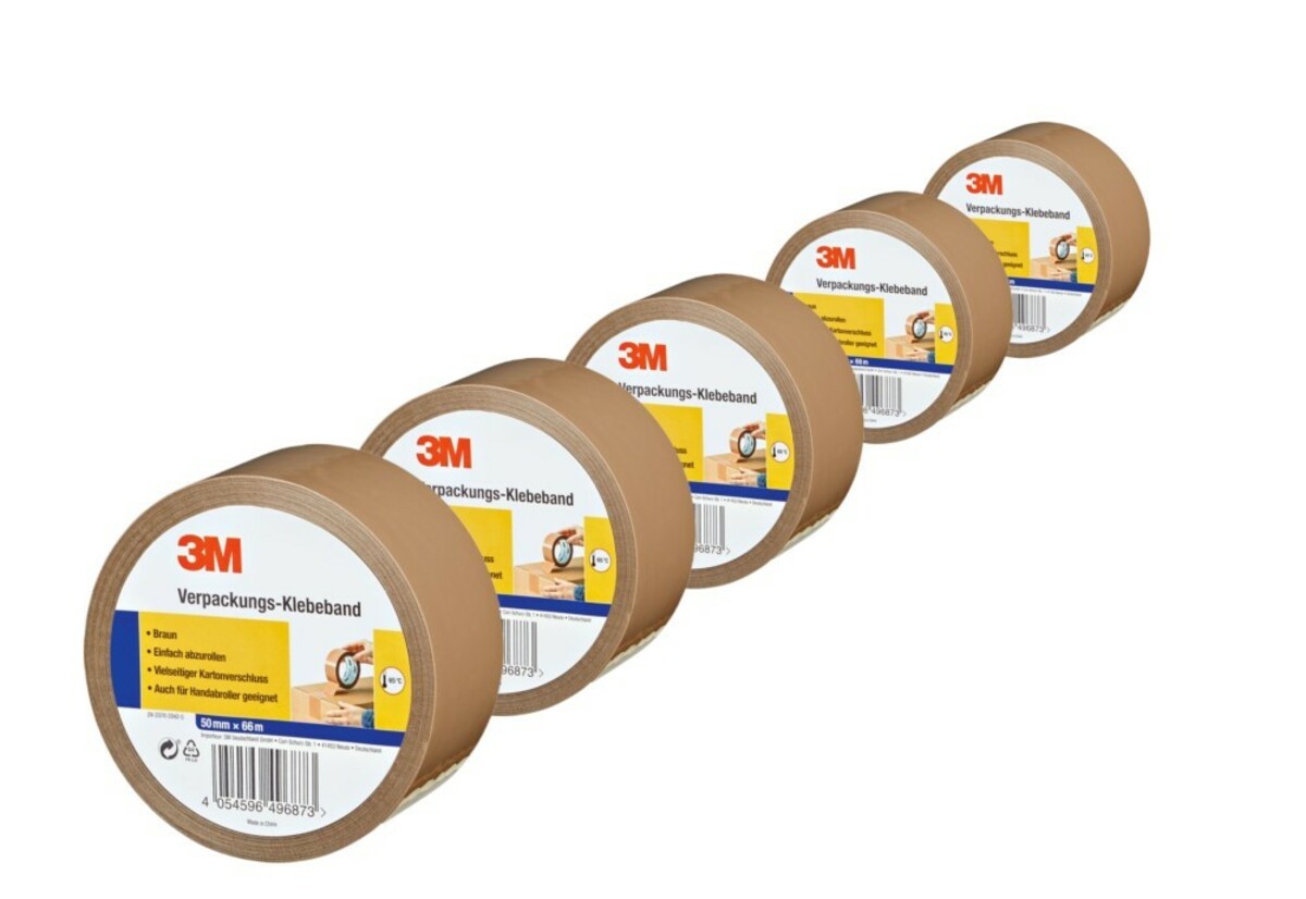 Bild 1 von 3M Verpackungs-Klebeband, Braun - 5er-Set