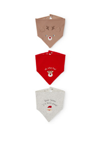 C&A Multipack 3er-Rudolf-Baby-Weihnachts-Dreieckstücher, Rot, Größe: 1 size