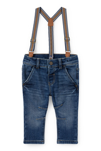 C&A Baby-Jeans mit Hosenträgern-Thermojeans, Blau, Größe: 68