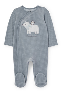 C&A Eisbär und Pinguin-Baby-Schlafanzug, Blau, Größe: 68