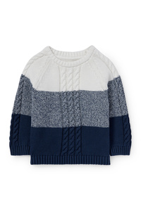 C&A Baby-Pullover-Zopfmuster, Blau, Größe: 68