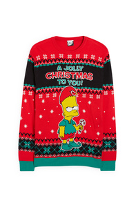 C&A Weihnachtspullover-Die Simpsons, Rot, Größe: XS