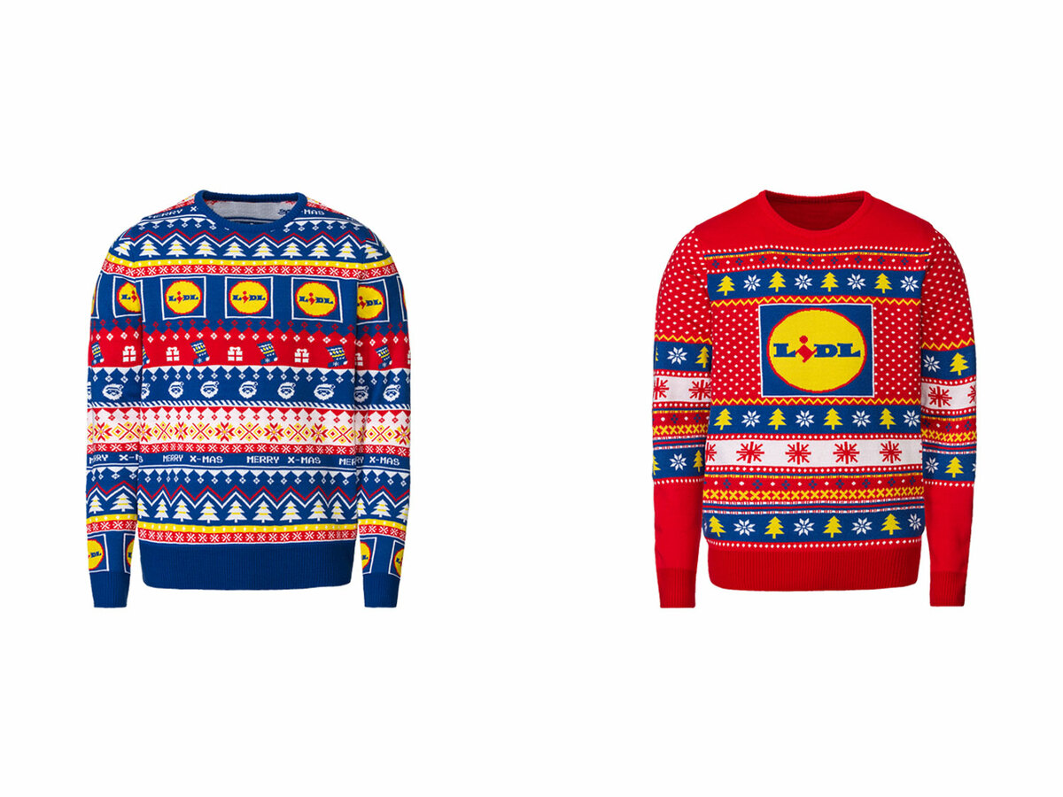 LIVERGY® Herren Lidl Pullover mit lustigen LogoWeihnachtsmotiven von