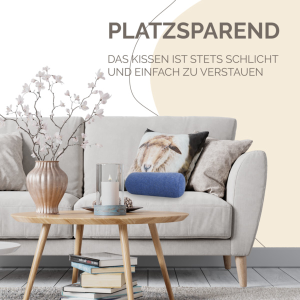 Bild 2 von Original Dr. Berger Velours-Fleece Nackenrolle Blaumelange 40 x 16 cm