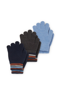 C&A Multipack 3er-Handschuhe, Blau, Größe: 128-152