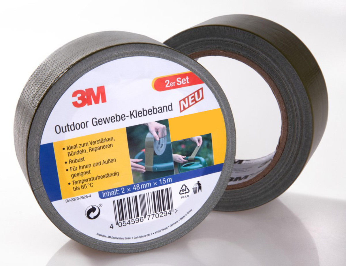 Bild 1 von 3M Outdoor-Gewebe-Klebeband, Olivgrün - 2er-Set