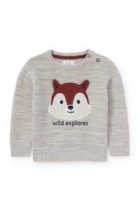 C&A Eichhörnchen-Baby-Pullover, Grau, Größe: 68