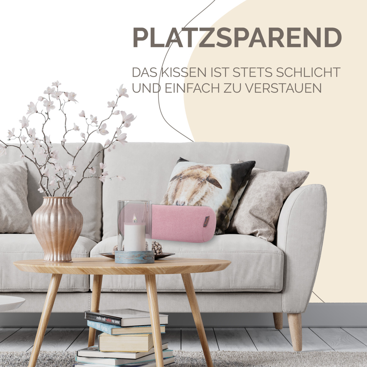 Bild 2 von Original Dr. Berger Velours-Fleece Nackenrolle Rosa 40 x 16 cm