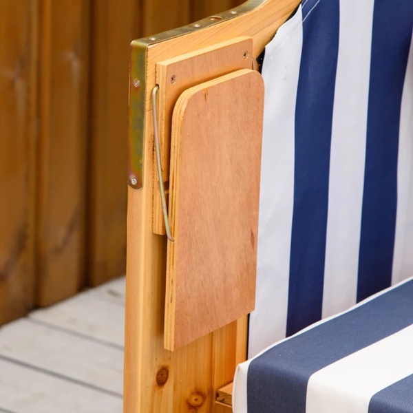 Bild 3 von PureHaven Strandkorb 118x79x150 cm für 2 Personen inkl. Rücken- und Sitzkissen verstellbare Rückenle