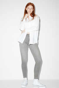 C&A CLOCKHOUSE-Skinny Jeans-Mid Waist-LYCRA®, Grau, Größe: 44