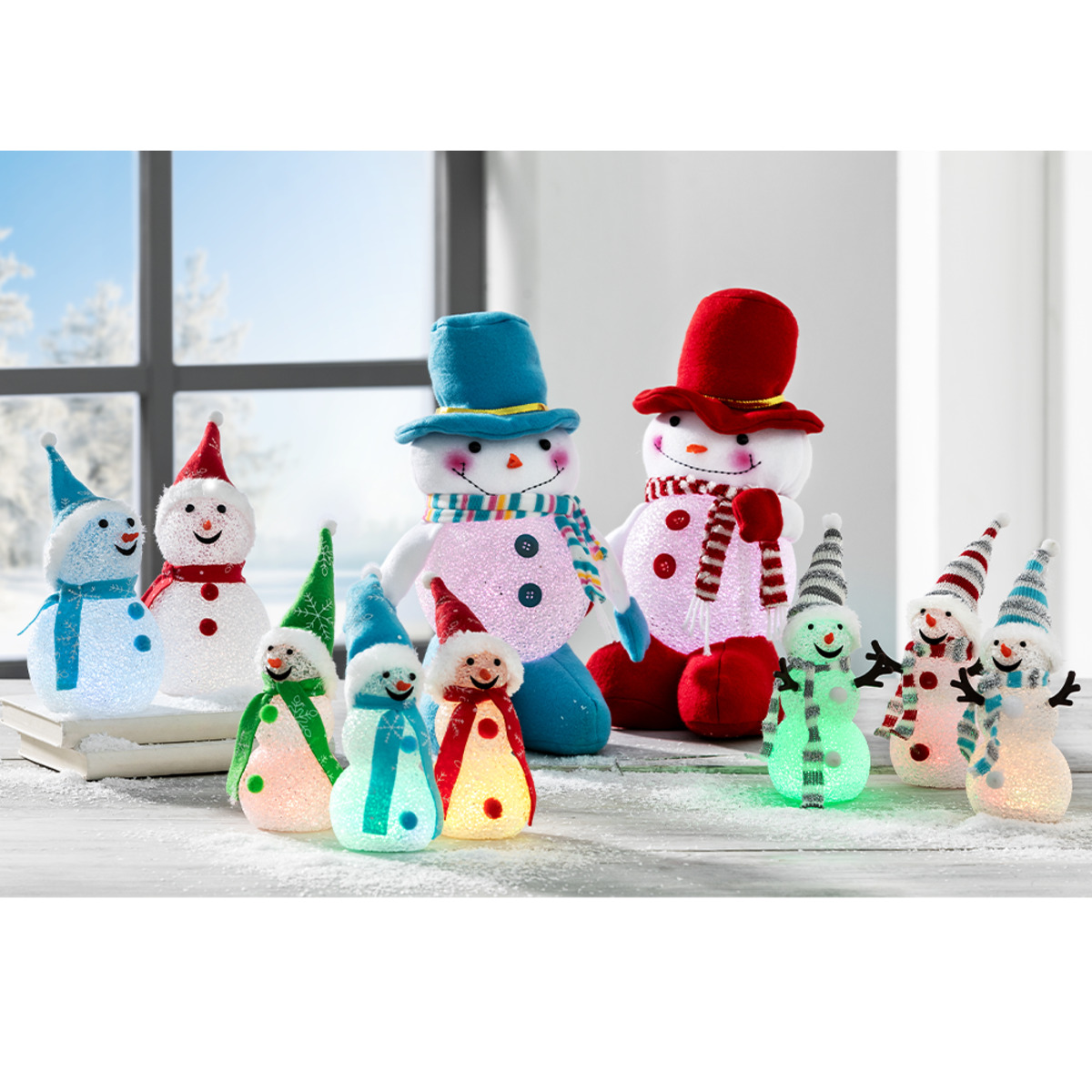 Bild 1 von I-Glow LED-Schneeballfiguren - 3er-Pack, Bunt