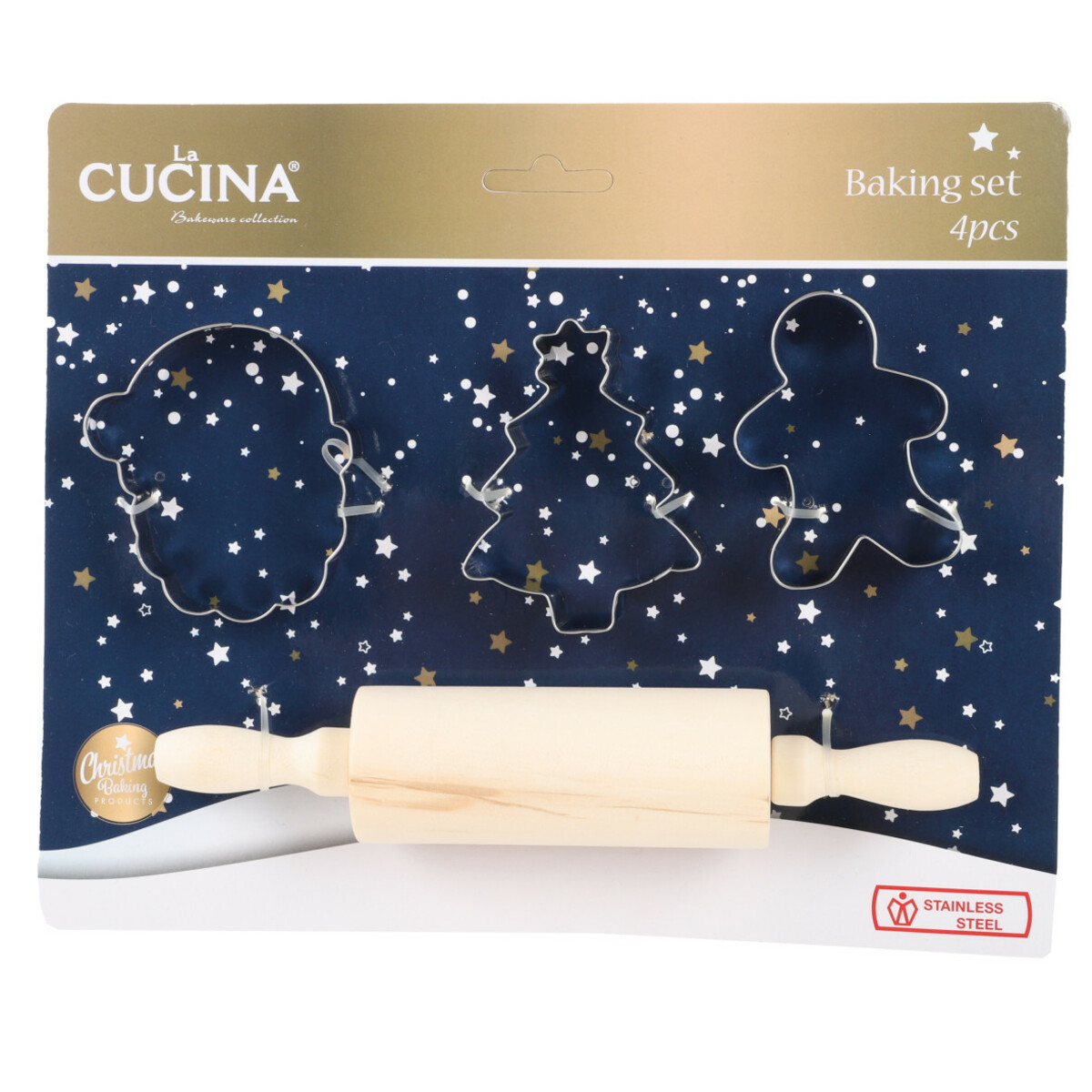 Bild 1 von Backset bestehend aus Nudelholz und 3 Ausstechern