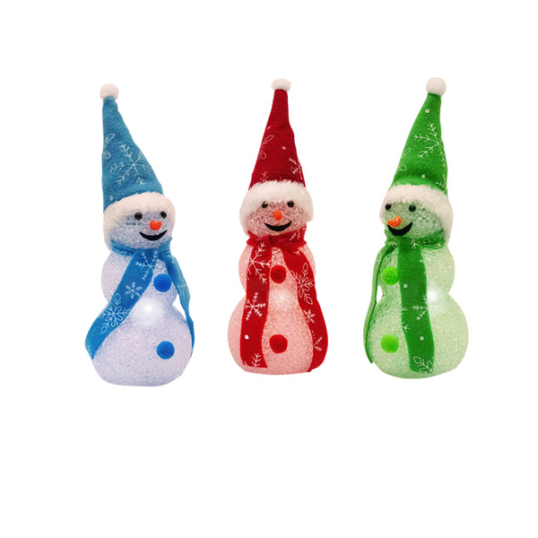 Bild 3 von I-Glow LED-Schneeballfiguren - 3er-Pack, Rot, Blau, Grün