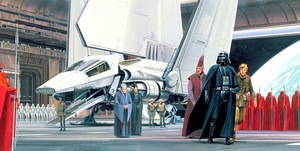 Komar Fototapete "Star Wars Classic RMQ Death Star Shuttle Dock", futuristisch-mehrfarbig-Weltall