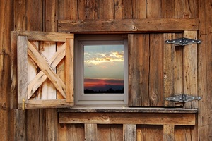 Papermoon Fototapete "Scheunenfenster"