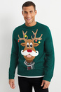 Bild 1 von C&A Weihnachtspullover-Rudolf, Grün, Größe: S