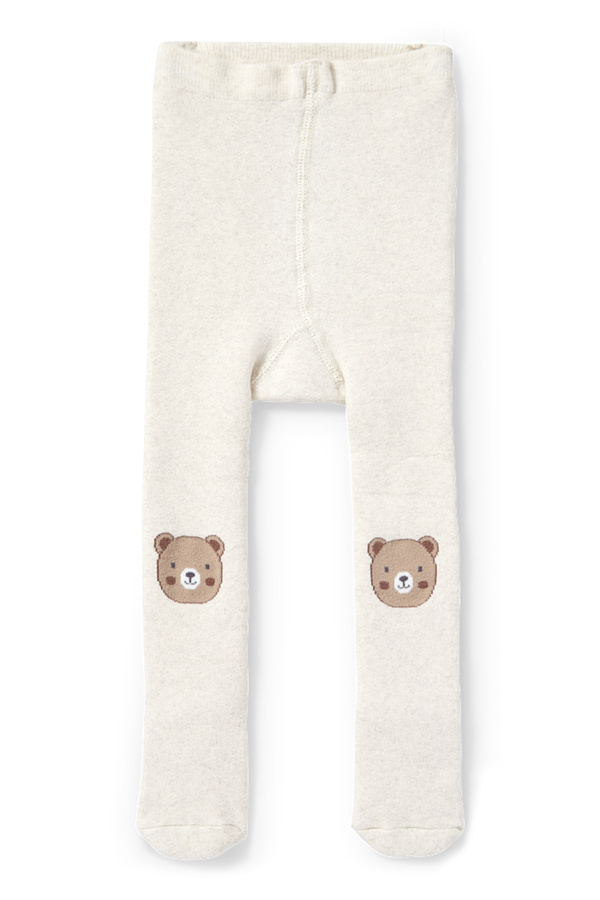 Bild 1 von C&A Bärchen-Baby-Anti-Rutsch-Strumpfhose, Beige, Größe: 56-62