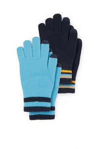 C&A Multipack 2er-Touchscreen-Handschuhe, Blau, Größe: 128-152