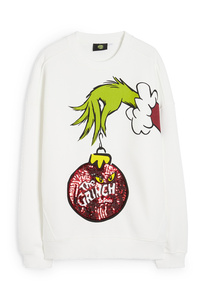 C&A CLOCKHOUSE-Weihnachts-Sweatshirt-Der Grinch, Weiß, Größe: XS