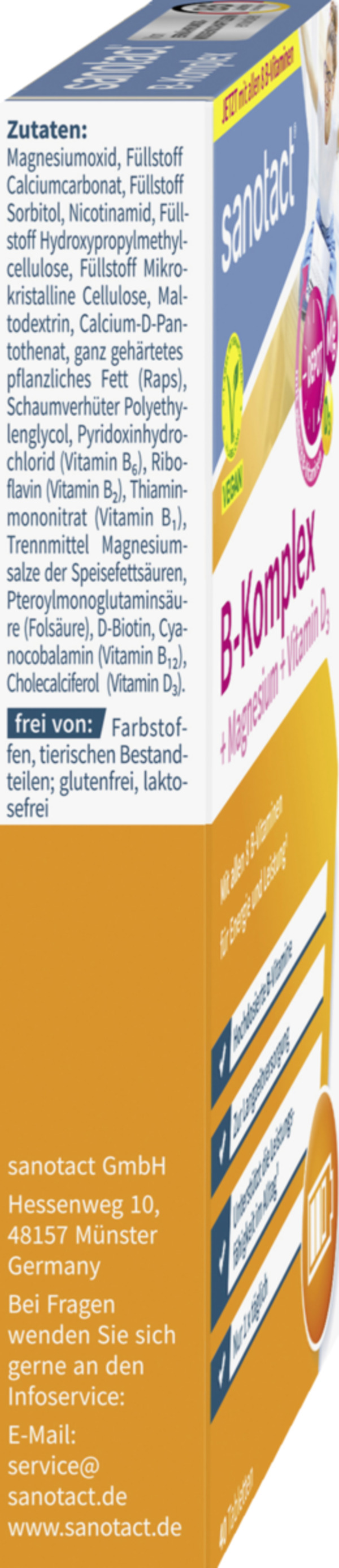 Bild 1 von sanotact® sanotact B-Komplex + Magnesium + Vitamin D3 Tabletten