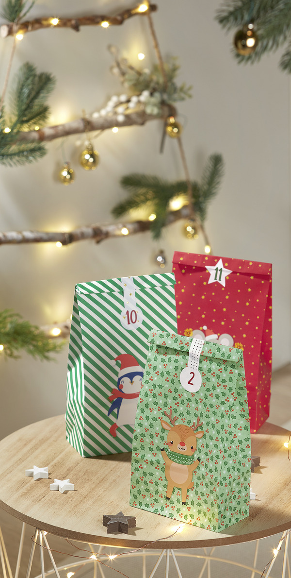 Bild 3 von IDEENWELT Adventskalendertüten Natur / rot / weiß