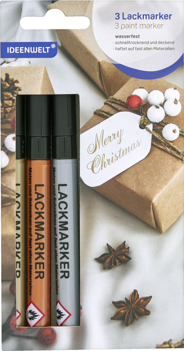 Bild 1 von IDEENWELT Lackmarker 3er-Set Gold/Kupfer/Silber