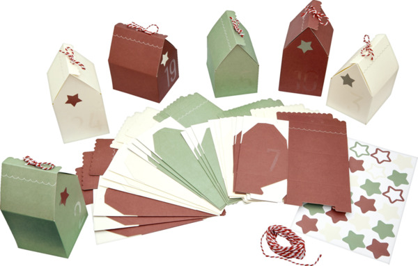 Bild 1 von IDEENWELT 24 Adventskalender-Boxen rot / grün / weiß